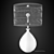 Elegant Teardrop Glass Table Lamp 3D model small image 2