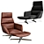 Luxury Swivel Chair with Ottoman 3D model small image 1