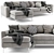 Sleek Nova Left Sectional Sofa 3D model small image 1