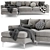 Sleek Nova Left Sectional Sofa 3D model small image 2