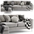 Sleek Nova Left Sectional Sofa 3D model small image 3