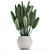 Exotic Plant Collection in White Vase 3D model small image 4