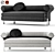Modern Minotti Mattia Sofa in Black and White 3D model small image 1