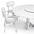 Elegant Porada Dining Set: Shibumi Tondo Table with Evelin Chairs 3D model small image 5