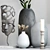 Decorative Set: Vases, Olive, Globe & Statuette 3D model small image 4