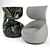 Exquisite Extinct Velvet Armchair 3D model small image 7