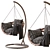 Vinotti Makadamia Brown Hanging Swing Chair 3D model small image 2