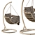 Vinotti Makadamia Brown Hanging Swing Chair 3D model small image 5