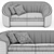 Luxury Asnaghi Mitte Anthology Sofa 3D model small image 3