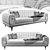 Modern Nishantashi Triple Sofa 3D model small image 2