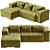 Origami Stone Sofa: Elegant & Modern 3D model small image 2