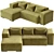 Origami Stone Sofa: Elegant & Modern 3D model small image 3