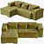 Origami Stone Sofa: Elegant & Modern 3D model small image 5