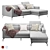 Stylish Corner Sofa in 2K Textures 3D model small image 1