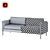 Modern Blue Straight Sofa 3D model small image 3