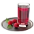 Refreshing Raspberry Bliss: Glass Cup with Drink, Raspberries & Leaves 3D model small image 3