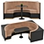 Restaurant Bar Set: Corner Sofa with 2 Colors 3D model small image 3