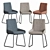 Elegant Velvet Upholstered Dining Chair 3D model small image 3