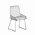 Elegant Velvet Upholstered Dining Chair 3D model small image 1