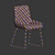 Elegant Velvet Upholstered Dining Chair 3D model small image 2