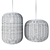 Rattan and Metal Ceiling Lamp 3D model small image 4