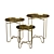 Golden Metal Coffee Table Set 3D model small image 1