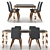 Modern Dining Table for 3 3D model small image 1