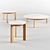 Minimalist Oak & Porcelain Coffee Tables 3D model small image 1