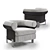 Mattia Swivel Armchair: Sophisticated Comfort for any Space 3D model small image 2