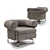 Mattia Swivel Armchair: Sophisticated Comfort for any Space 3D model small image 3