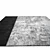 Contemporary Gray Black Wool Rug 3D model small image 3