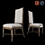 Tropical Rattan Upholstered Dining Chair 3D model small image 1