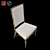 Tropical Rattan Upholstered Dining Chair 3D model small image 4