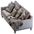 Elegant Beverly Sofa - 80" Wide, Upholstered 3D model small image 5