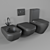 Title: Palomba Bidet Toilet Set - Laufen & Roca 3D model small image 1