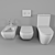 Title: Palomba Bidet Toilet Set - Laufen & Roca 3D model small image 5