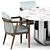 Elegant Viola Chair and Wedge Table 3D model small image 2