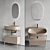 Diva Metal Vanity Unit & Moon Countertop Washbasin 3D model small image 4