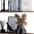 Elegant Shelf Decor: White Book & Dried Plants 3D model small image 3