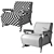 Luxury Structured Armchair: Andy Dantone 3D model small image 3