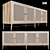 Modern 6-Drawer Sideboard: 200cm Length, White Finish 3D model small image 1
