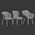 Modern Dining Chair Collection 3D model small image 5