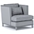 Elegant Cordice Armchair: Stylish, Comfortable & Timeless 3D model small image 3