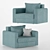 Modena Armchair-Bed: Multi-Functional Comfort 3D model small image 2
