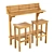 Caribbean Acacia Wood Bar Set 3D model small image 1