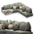 Contemporary Green Sofa: Roche Bobois 3D model small image 1
