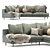 Contemporary Green Sofa: Roche Bobois 3D model small image 3