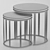 Circular Metal Coffee Table Set | Modern Design 3D model small image 2