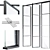 Steel Glass Pivot Door: Versatile & Elegant 3D model small image 1