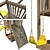 Kindergarten 3-IN-1 Swing Set 3D model small image 3